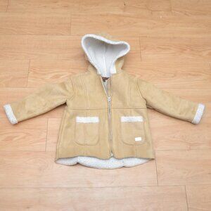 7 for All Mankind Boys Camel Tan Sherpa Coat Pre Owned 4T